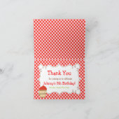 Apple Picking Blond Hair Geburtstagsparty Dankeskarte (Innenseite)