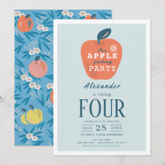 Apple Picking Boy Blue Geburtstag Einladung