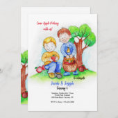 Apple Picking Boys Einladung (Vorne/Hinten)