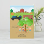 Apple Picking Farm Geburtstag Einladung (Stehend Vorderseite)