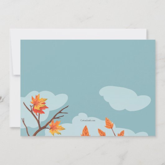 Apple Picking Fox Geburtstag Einladung (Rückseite)