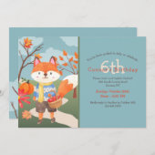 Apple Picking Fox Geburtstag Einladung (Vorne/Hinten)