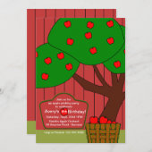 Apple Picking Fun Einladung (Vorne/Hinten)