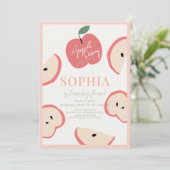 Apple Picking Party Pink Girl Geburtstag Einladung (Stehend Vorderseite)