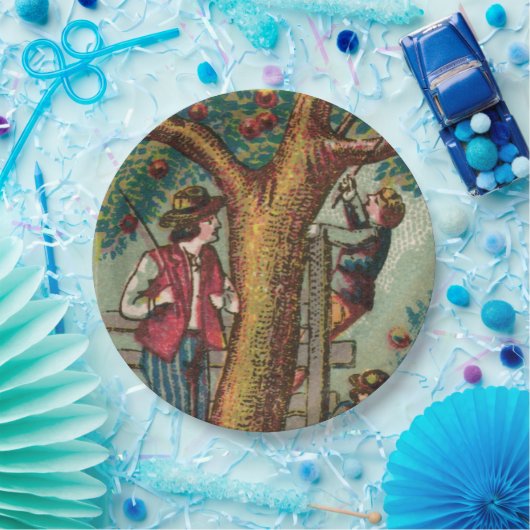 Apple-Picking Picnic Plate aus dem 19. Jahrhundert Pappteller (Party)