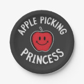 Apple Picking Princess Apple Fruit Day Fall Pappteller (Vorderseite)
