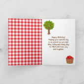 Apple Picking Red Hair Boy Happy Birthday Card Karte (Innenseite)