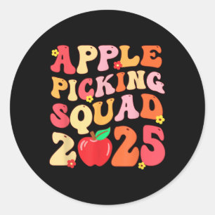 Apple Picking Squad 2025 Herbst Bauer Apple Orchar Runder Aufkleber