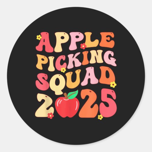Apple Picking Squad 2025 Herbst Bauer Apple Orchar Runder Aufkleber (Vorderseite)