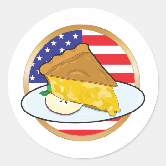Apple Pie American Flag Runder Aufkleber (Vorderseite)