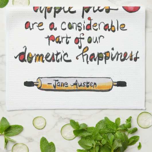 Apple Pie Backen Jane Austen Zitat Geschirrtuch (Gefaltet)