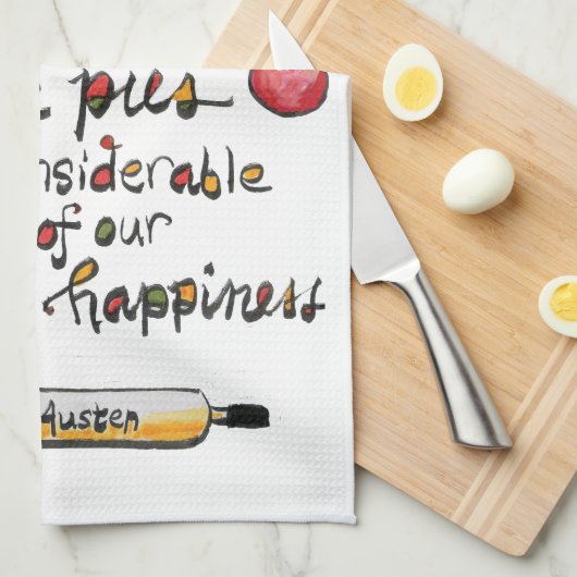 Apple Pie Backen Jane Austen Zitat Geschirrtuch (Viertel Falte)