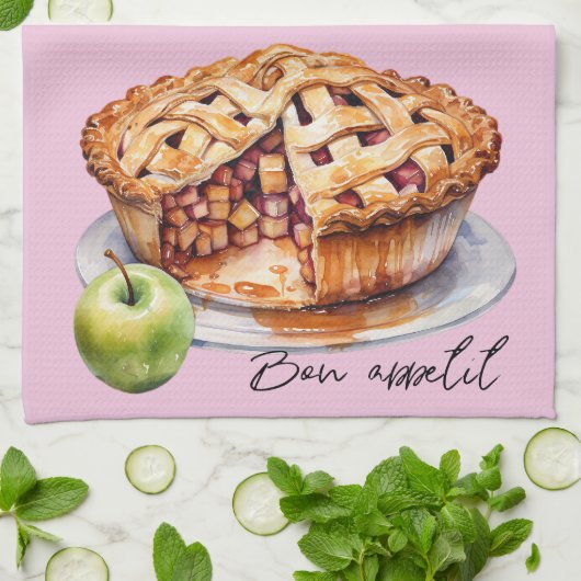 Apple Pie Backrezeptur Geschirrtuch (Gefaltet)