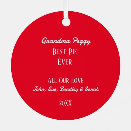 Apple Pie Baker Personalisiert Ornament Aus Metall (Rückseite)