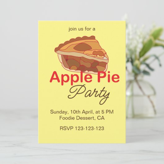 Apple Pie Dessert Party Einladung (Stehend Vorderseite)