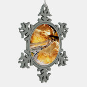 Apple Pie Dessert Schneeflocken Zinn-Ornament (Links)