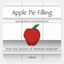 Apple Pie Filling Kitchen Tiles Sq Produktetikett Quadratischer Aufkleber
