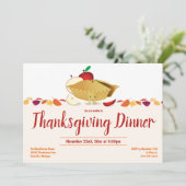 Apple Pie Food Erntedank Dinner Einladung (Stehend Vorderseite)
