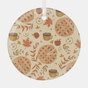 Apple Pie Herbst: Vintage Grafik Ornament Aus Glas