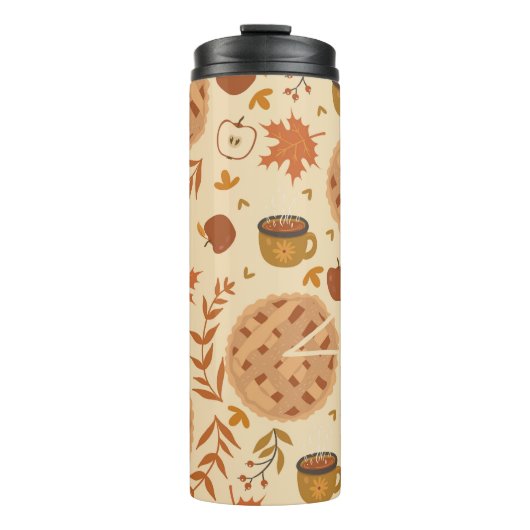 Apple Pie Herbst: Vintage Grafik Thermosbecher (Vorderseite)