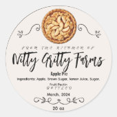 Apple Pie Jam Jelly bewahren kundenspezifisches Ca Runder Aufkleber (Vorderseite)