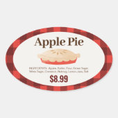 Apple Pie Label für Bäckereiboxen Ovaler Aufkleber (Vorderseite)