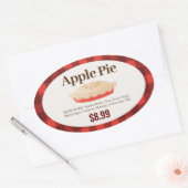 Apple Pie Label für Bäckereiboxen Ovaler Aufkleber (Umschlag)