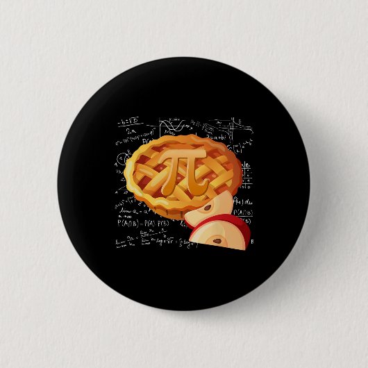 Apple Pie Math Shirt Pi Day Funny Halloween Danke Button (Vorderseite)