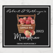 Apple Pie Moonshine Personalisiert Alkoholflaschenetikett (Einzelnes Label)