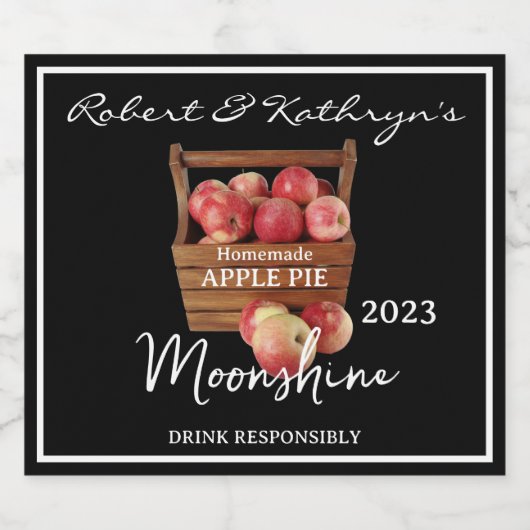 Apple Pie Moonshine Personalisiert Alkoholflaschenetikett (Einzelnes Label)