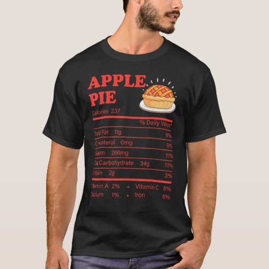 Apple Pie Nutrition Facts Erntedank Familly Mat T-Shirt (Vorderseite)