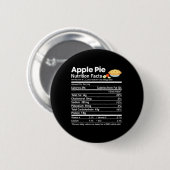 Apple Pie Nutrition Facts Fun Erntedank Christm Button (Vorne & Hinten)