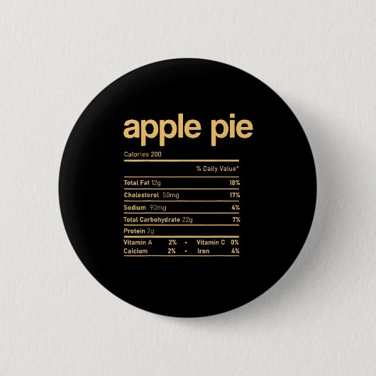 Apple Pie Nutrition Facts Funny Erntedank Chris Button (Vorderseite)