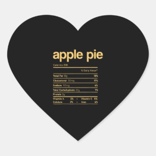 Apple Pie Nutrition Facts Funny Erntedank Chris Herz-Aufkleber