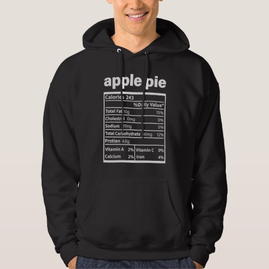 Apple Pie Nutrition Facts  Thanksgiving Christmas  Hoodie (Vorderseite)