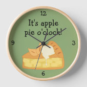 Apple Pie O'Clock Spaß Food Grafik Große Uhr (Vorderseite)