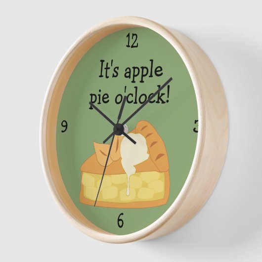 Apple Pie O'Clock Spaß Food Grafik Große Uhr (Winkel)