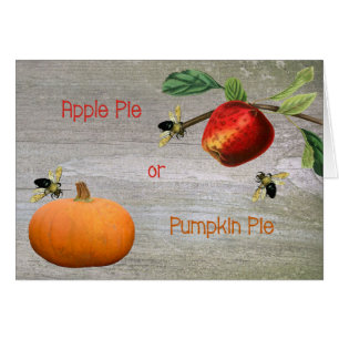 Apple Pie oder Pumpkin Pie Erntedank Card