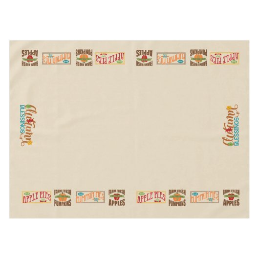Apple Pie, Pumpkin Pie Fall Tablecover Tischdecke (Vorderseite (Horizontal))