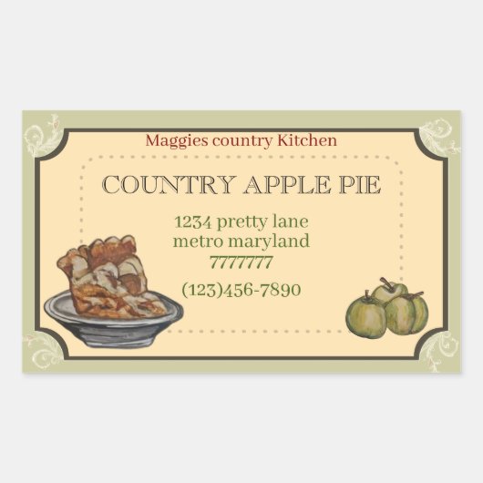 APPLE PIE rechteckiger Aufkleber (Vorderseite)