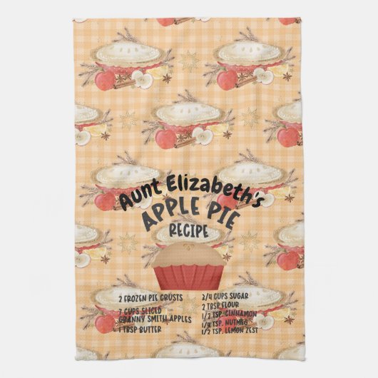 APPLE PIE RECIPE personalisieren Geschirrtuch (Vertikal)
