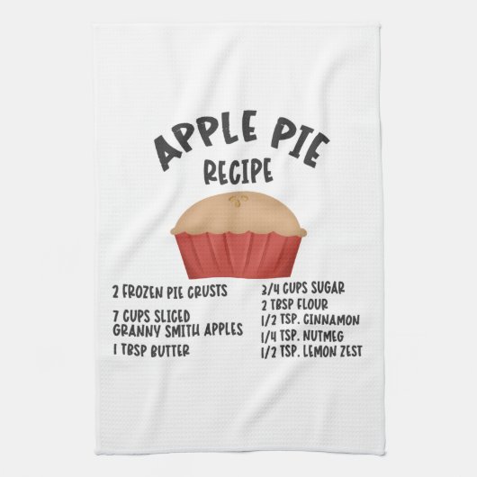 Apple Pie Rezept Geschirrtuch (Vertikal)