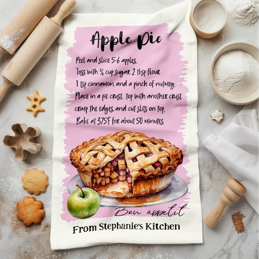 Apple Pie Rezept Personalisiert Geschirrtuch