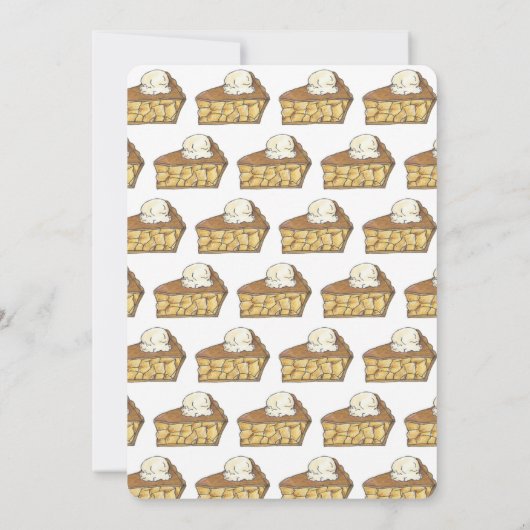 Apple Pie Slice a la Mode Ice Cream Dessert Pickni Einladung (Rückseite)