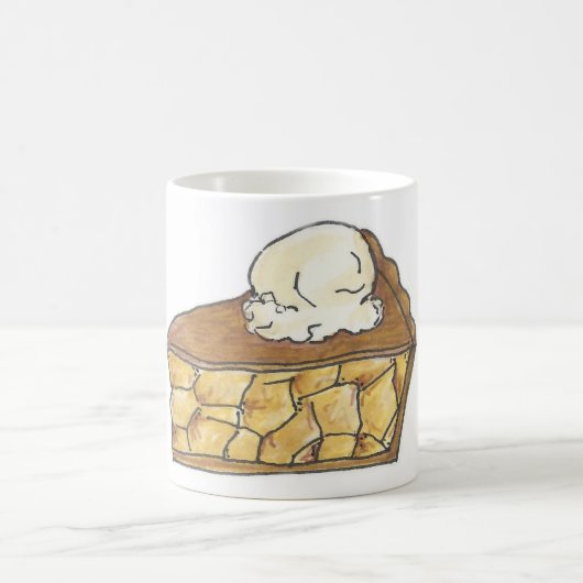 Apple Pie Slice a la Mode Ice Cream Dessert Pickni Kaffeetasse (Mittel)