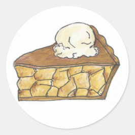 Apple Pie Slice a la Mode Ice Cream Dessert Pickni Runder Aufkleber