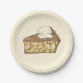 Apple Pie Slice Ice Creme Ein Dessertstück Pappteller (Vorderseite)