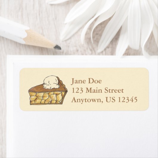 Apple Pie Slice mit Eis Cream Address Labels (Insitu)