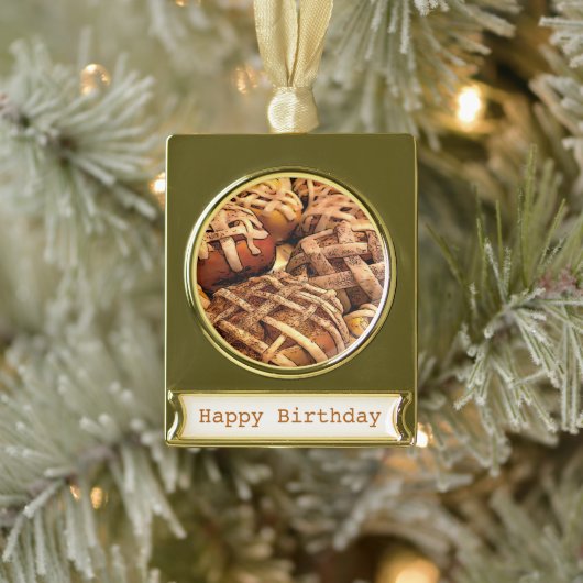 Apple Pie Tarts Banner-Ornament Gold (Baum)