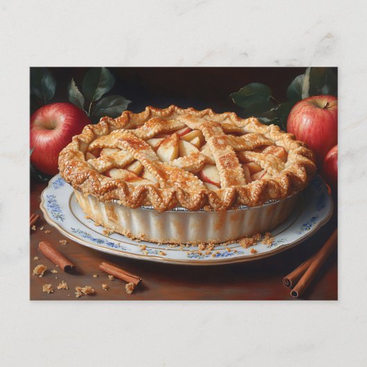 Apple Pie Vintag Inspiriert Malerei Postkarte (Vorderseite)